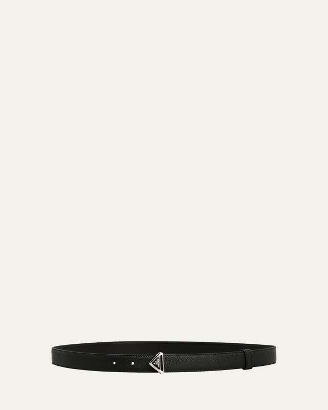 Triangle Saffiano Leather Belt